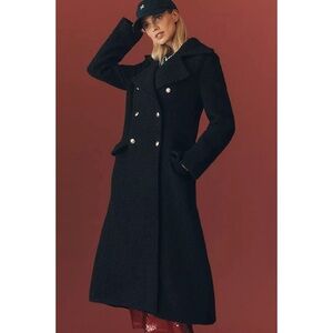 Anthropologie / Maeve Sculpted Wool Blend Double-Breasted Coat